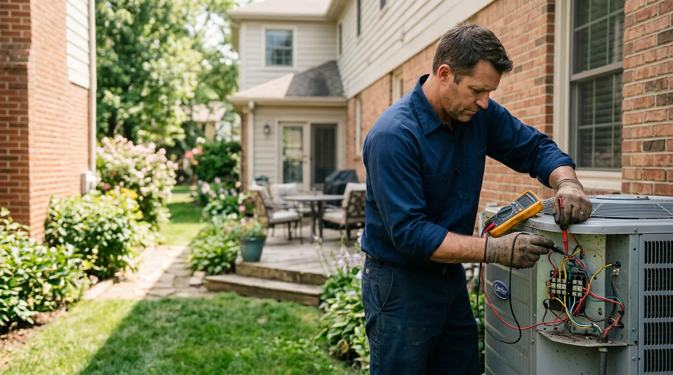 HVAC technician working near New Plymouth, ID